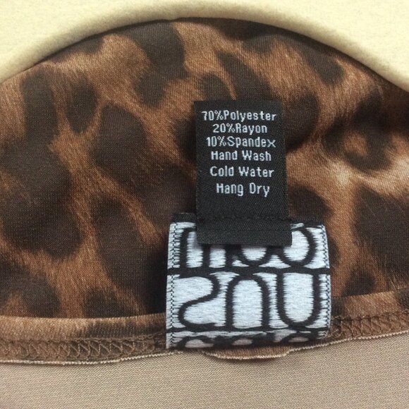 CLARA SUNWOO Animal Print Leopard Asymmetrical Ruched Pullover Tunic Size Medium - Picture 4 of 4